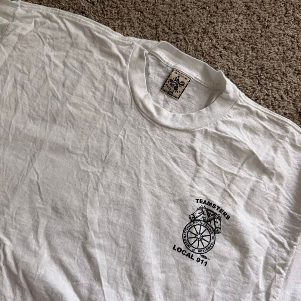 Vintage Single Stitch Teamsters Local 911 T Shirt XXL USA Made Alore Union Labor